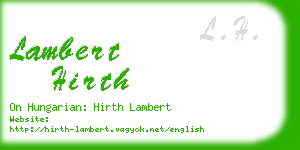 lambert hirth business card